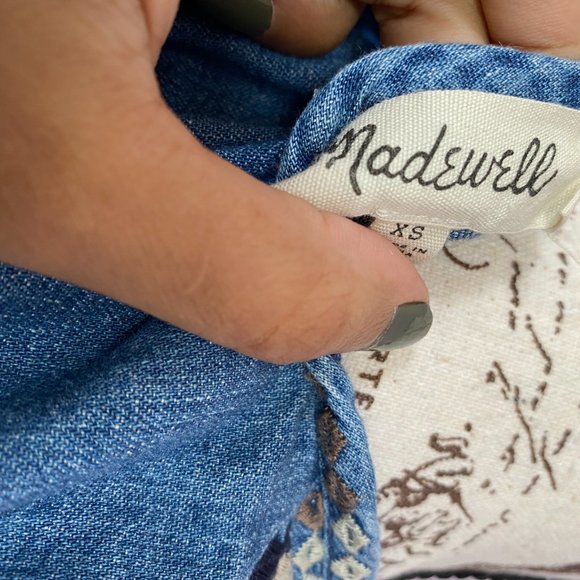 Madewell Embroidered Chambray Dress Size XS - Picture 6 of 6